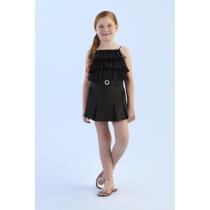 Conjunto Infantil Blusa e Saia Modern Black - Petit Cherie