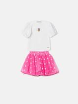 Conjunto Infantil Blusa e Saia Tule Margarida P6303 Animê Conjunto Infantil Blusa e Saia Tule Margarida P6303 Animê