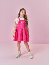 Conjunto infantil blusa e salopete pink 12799 cinti