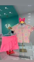 Conjunto Infantil blusa E short saia rosa Conjunto Infantil blusa E short saia rosa