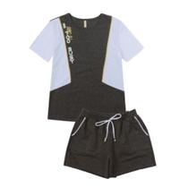 Conjunto Infantil Blusa e Short Too Busy C90776 - Cativa