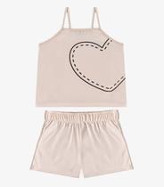 Conjunto Infantil Blusa e Shorts Menina Select Bege