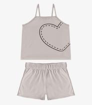 Conjunto Infantil Blusa e Shorts Menina Select Cinza
