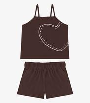Conjunto Infantil Blusa e Shorts Menina Select Marrom Conjunto Infantil Blusa e Shorts Menina Select Marrom