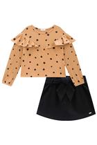 Conjunto Infantil Blusa em Malha Wave Poá e Shorts-saia em Molevisco - Infanti Conjunto Infantil Blusa em Malha Wave Poá e Shorts-saia em Molevisco - Infanti
