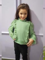 Conjunto Infantil Blusa Jacquard E Renda E Legging Montaria 2 peças - Kiki Xodó