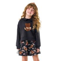 Conjunto Infantil Blusa Longa com Saia Tule Love Trick Nick Conjunto Infantil Blusa Longa com Saia Tule Love Trick Nick