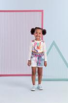 Conjunto Infantil Blusa M/L + Shorts Jeans Mon Sucre 22228