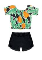 Conjunto Infantil Blusa Shorts Preto Nanai