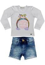 Conjunto Infantil Blusa + Shorts Unicornio Ser Garota 6231