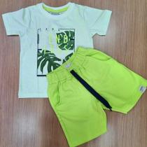 Conjunto infantil blusa verde claro e short cod 87621