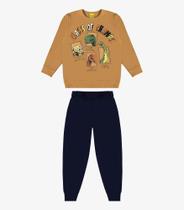 Conjunto Infantil Blusão Com Calça Rovi Kids Marrom - Rovitex Kids Conjunto Infantil Blusão Com Calça Rovi Kids Marrom - Rovitex Kids