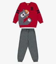 Conjunto Infantil Blusão Com Calça Rovi Kids Vermelho
