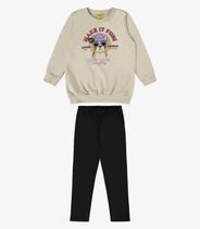 Conjunto Infantil Blusão Com Legging Rovi Kids Bege Conjunto Infantil Blusão Com Legging Rovi Kids Bege