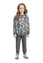 Conjunto Infantil Blusão e Calça Moletom Sem Felpa Bee Loop