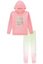 Conjunto Infantil Blusão em Moletom Alongado c/Capuz Ursinhos Fofos Neon e Calça Legging em Termoskin - Infanti Conjunto Infantil Blusão em Moletom Alongado c/Capuz Ursinhos Fofos Neon e Calça Legging em Termoskin - Infanti