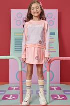 Conjunto Infantil Blusão + Saia Shorts Infanti 63711 Conjunto Infantil Blusão + Saia Shorts Infanti 63711