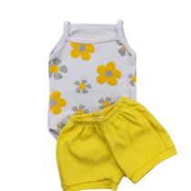 Conjunto Infantil Body Alcinha e Short Menina Moda Bebê Verão Conjunto Infantil Body Alcinha e Short Menina Moda Bebê Verão