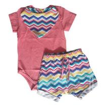 Conjunto infantil body - bandana - shorts - roupa verão-bebê