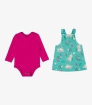 Conjunto Infantil Body Com Jardineira Rovi Kids Verde - Rovitex Kids