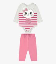 Conjunto Infantil Body Com Legging Rovi Kids Cinza