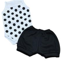Conjunto Infantil Body e Short Menina Moda Bebê Verão Póa