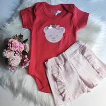 Conjunto infantil body e short verão - moda bebê feminino