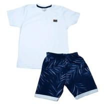 Conjunto Infantil Branco Com Marinho