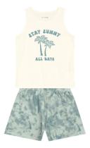 Conjunto Infantil Brandili Menina Shorts Regata Com Glitter Conjunto Infantil Brandili Menina Shorts Regata Com Glitter