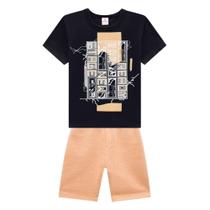 Conjunto Infantil Brandili New Stage Camiseta + Bermuda Moletinho Masculino Conjunto Infantil Brandili New Stage Camiseta + Bermuda Moletinho Masculino