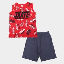 Conjunto Infantil Brandili Regata+Shorts Skate Masculino