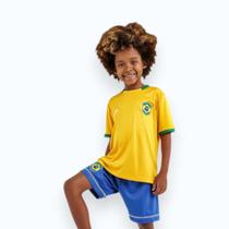 Conjunto Infantil Brasil Camiseta E Shorts Braziline - Conjunto Infantil Brasil Camiseta E Shorts Braziline -