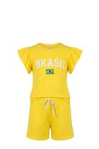 Conjunto infantil Brasil diversas frases