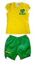 Conjunto Infantil Brasil Feminino - Torcida Baby Conjunto Infantil Brasil Feminino - Torcida Baby