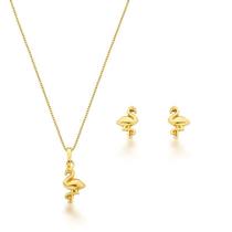 Conjunto infantil brinco e colar flamingo Conjunto infantil brinco e colar flamingo