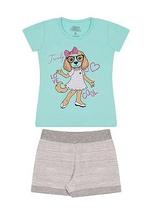 Conjunto Infantil Cachorrinha Cor Verde Água