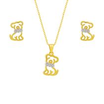 Conjunto Infantil Cachorrinho - Banhado em ouro 18k