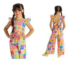 Conjunto Infantil Calça Pantalona Cropped Menina Luxo Foto Mini Diva Blogueira Kids Juvenil