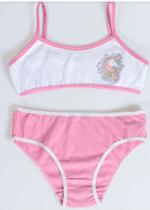 Conjunto infantil calcinha e sutiã unicórnio branco Conjunto infantil calcinha e sutiã unicórnio branco