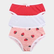 Conjunto Infantil Calcinha Lobinha Lupo com Renda Menina 3 Peças