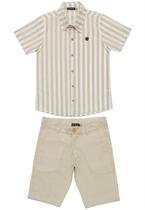 Conjunto Infantil Camisa + Bermuda Ser Garoto 6462 - Douvelin