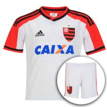 Conjunto Infantil Camisa Calção Flamengo II Branco 2014