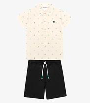 Conjunto Infantil Camisa Com Bermuda Trick Nick Bege Conjunto Infantil Camisa Com Bermuda Trick Nick Bege