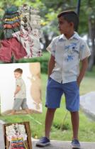 Conjunto infantil camisa e bermuda - modinha masculina