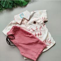 Conjunto infantil camisa e bermuda - modinha masculina