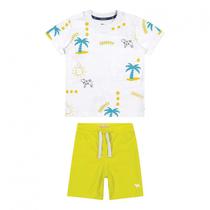 Conjunto Infantil Camisa Flamê Manga Curta Estampada E Bermuda Piquet Com Elástico e Cordão Charpey Conjunto Infantil Camisa Flamê Manga Curta Estampada E Bermuda Piquet Com Elástico e Cordão Charpey