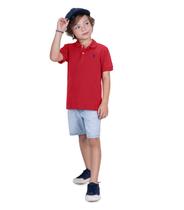 Conjunto Infantil Camisa Polo E Bermuda Trick Nick Vermelho
