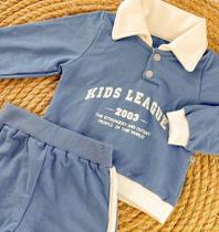 Conjunto Infantil Camisa Polo Manga Longa com Calça Esportiva Bebeludos