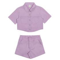 Conjunto Infantil Camisa/Shorts Lilás Alakazoo