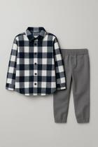 Conjunto Infantil Camisa Xadrez Calça Sarja LucBoo 82502